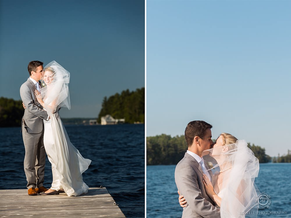 Muskoka wedding portraits on a dock