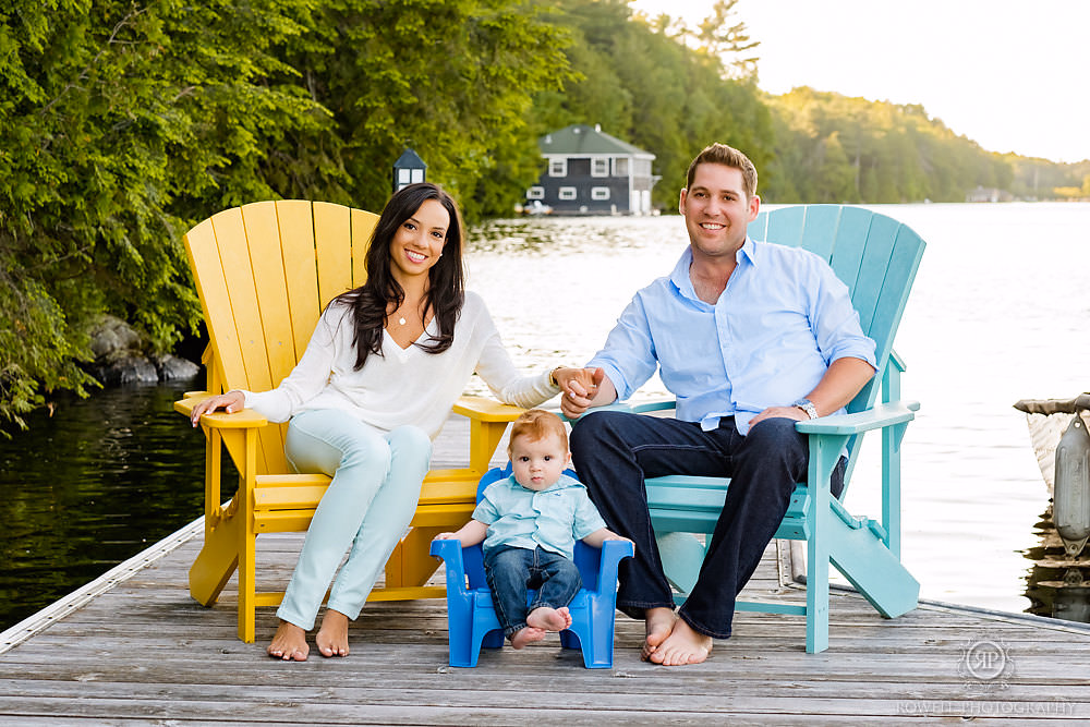 Muskoka family photos on the dock canada