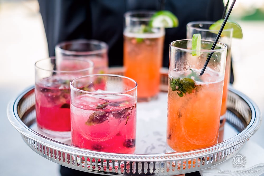 a romantic backyard wedding custom drinks